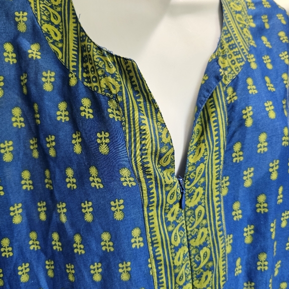 Charter Club Intimates Robe/Tunic Size Large  Blue and green Paisley design - Picture 4 of 5